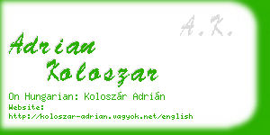 adrian koloszar business card
