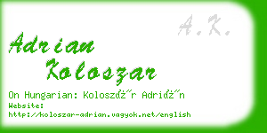 adrian koloszar business card